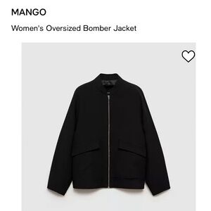 MANGO MNG Oversized Bomber Jacket Quilted Size XL Black